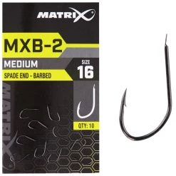 Cheap 😍 Matrix MXB-2 Medium Spade End Barbed Hooks Terminal Tackle 🧨