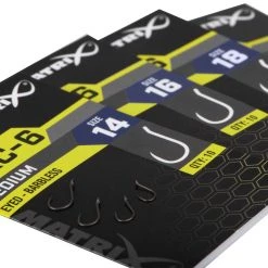 New 🥰 Matrix MXC-6 Medium Eyed Barbless Hooks Terminal Tackle ❤️ -Prologic Fishing Official matrix mxc 6 medium eyed barbless hooks 2 1